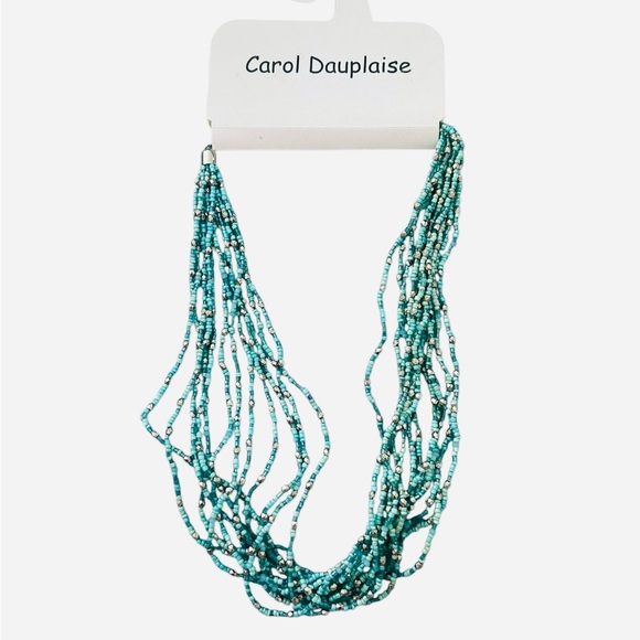 Vintage Multi-strand Turquois Beaded Necklace - Statement Necklace - Beautiful - Picture 2 of 5